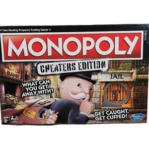 Hasbro Monopoly Cheaters Edition Board Game Family Strategy Red‎ Black E1871
